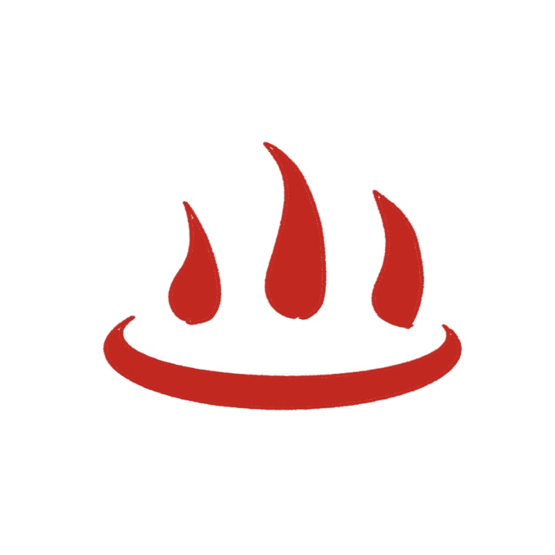 빨간색 온천 로고 모양