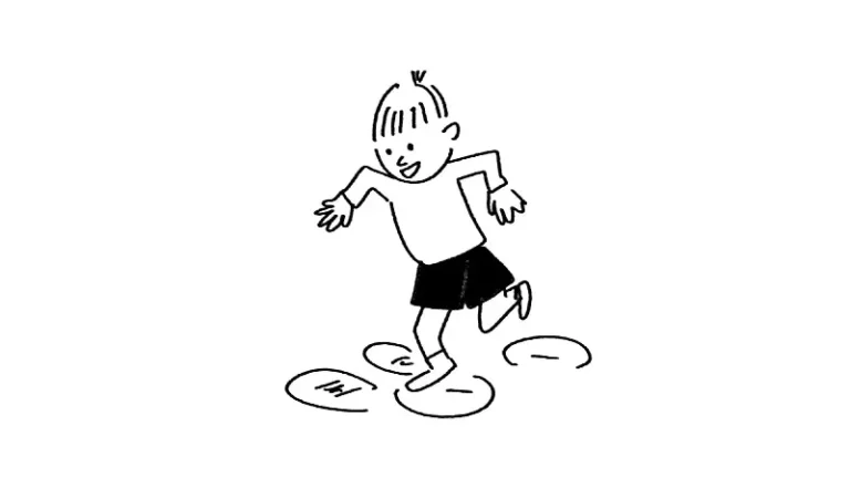 뛰어노는 아이의 모습. 직접 그린 그림