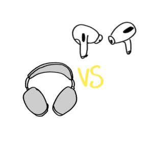 직접 그린 에어팟맥스와 에어팟프로 비교 그림