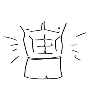 직접 그린 남성성 터지는 모습. 식스팩과 건장한 남자의 몸을 그린 일러스트