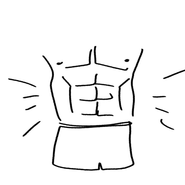 직접 그린 남성성 터지는 모습. 식스팩과 건장한 남자의 몸을 그린 일러스트