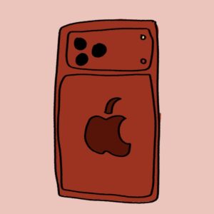 직접 그린 빨간 아이폰18프로를 그린 모습