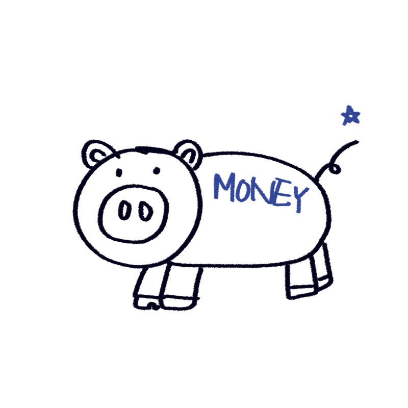 돈이 들어있는 돼지저금통