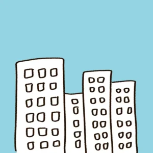 부동산과 환율정책 전략을 설명하기 위해 woolim이 그린 아파트 일러스트