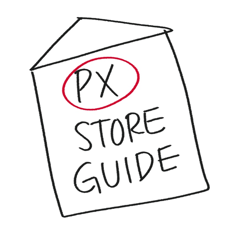 가성비 제품을 살 수 있는 PX 매장을 그린 woolim의 일러스트